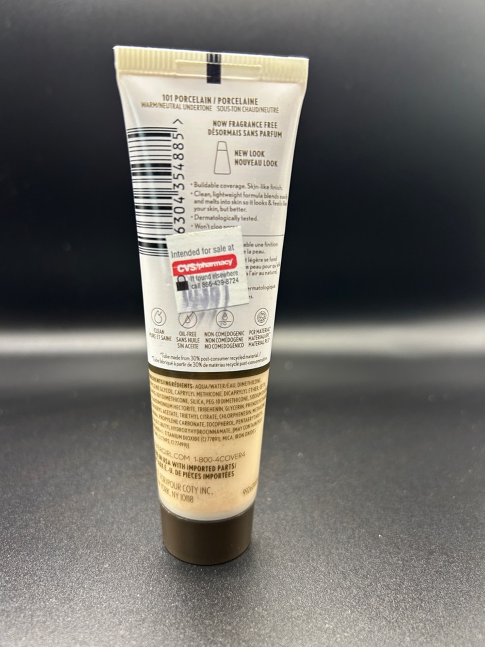 COVERGIRL Clean Invisible Foundation 101 Porcelain Shade - Picture 2 of 2